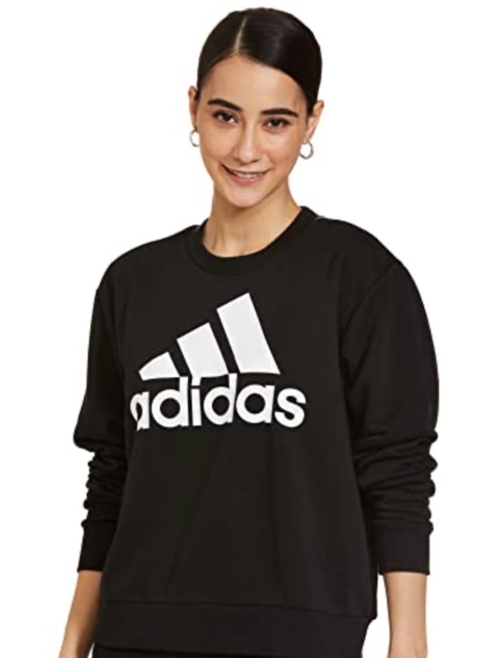 adidas Black Crewneck Sweatshirt with White Logo